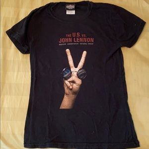 John Lennon Vs US / War is Over black t shirt